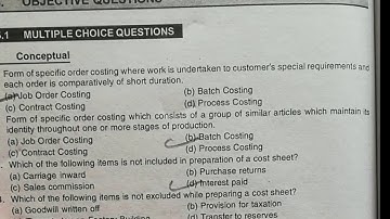 Tybcom semester 5th cost Accounting mcq Question with answers important mcq#5