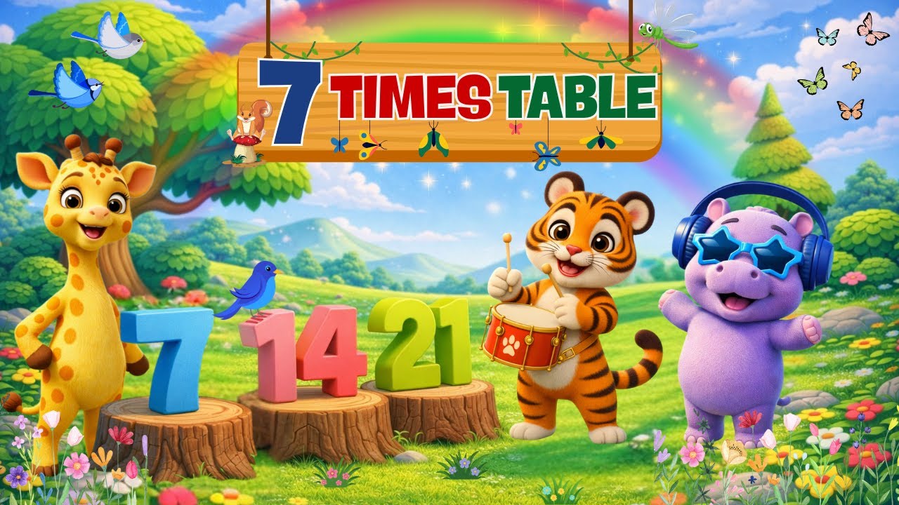 Table of 7 Song |Fun Multiplication for Kids | Learn with Tables @KHOKHOKIDSTV