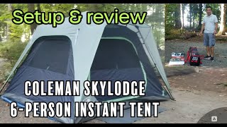 Coleman Skylodge 6 Person Instant Tent, Set up & Review