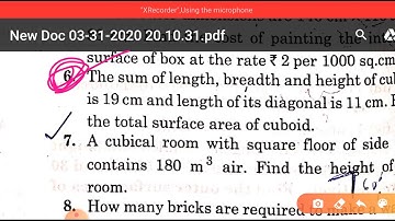 RBSE CLASS 10TH CHAPTER 16 EX.16.1 Q.6,7,8 SURFACE AREA AND VOLUME