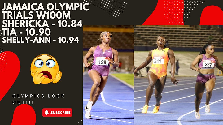 JA Olympic Trials Women 100M. Shericka Jackson-1st, Tia Clayton-2nd and Shelly-Ann Fraser-Pryce-3nd.