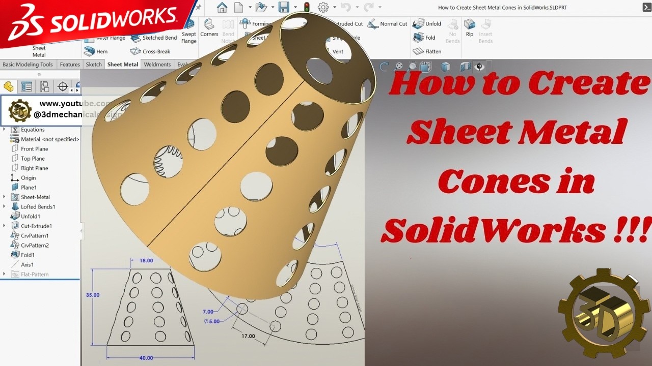 Solidworks Triangular Cone ⚡ How to Create Sheet Metal Cones in #solidworks | #solidworkstutorial ...