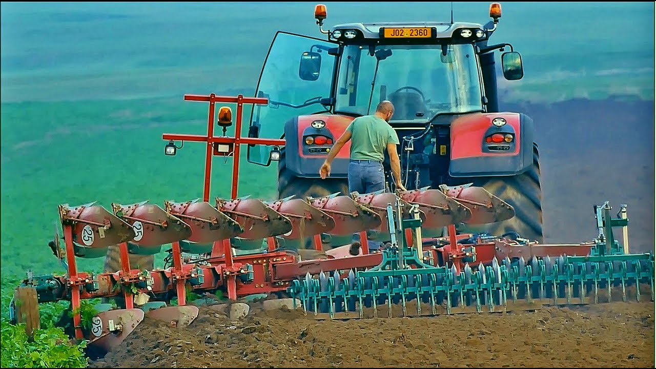 Crazy Tractor Driver Massey Ferguson 8660 Kverneland PW 100 Variomat 9x ...