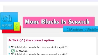MORE BLOCKS IN SCRATCH | Computer | Chapter-6