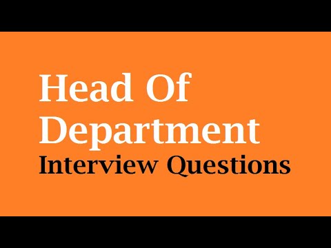 Video: How To Get The Position Of The Head Of The Department