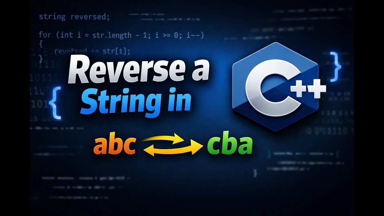 Reverse a string in C++ | Two pointer approach - YouTube