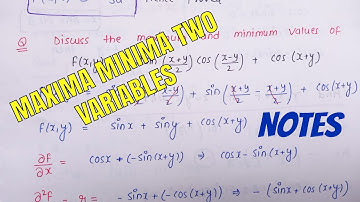 UPSC maths optional lecture (in Hindi) | maxima minima for two variables | hand written notes