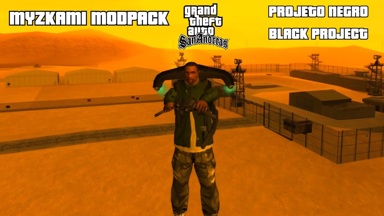 GTA SAN ANDREAS MODPACK MYZKAMI GAMEPLAY DA MISS O PROJETO NEGRO 