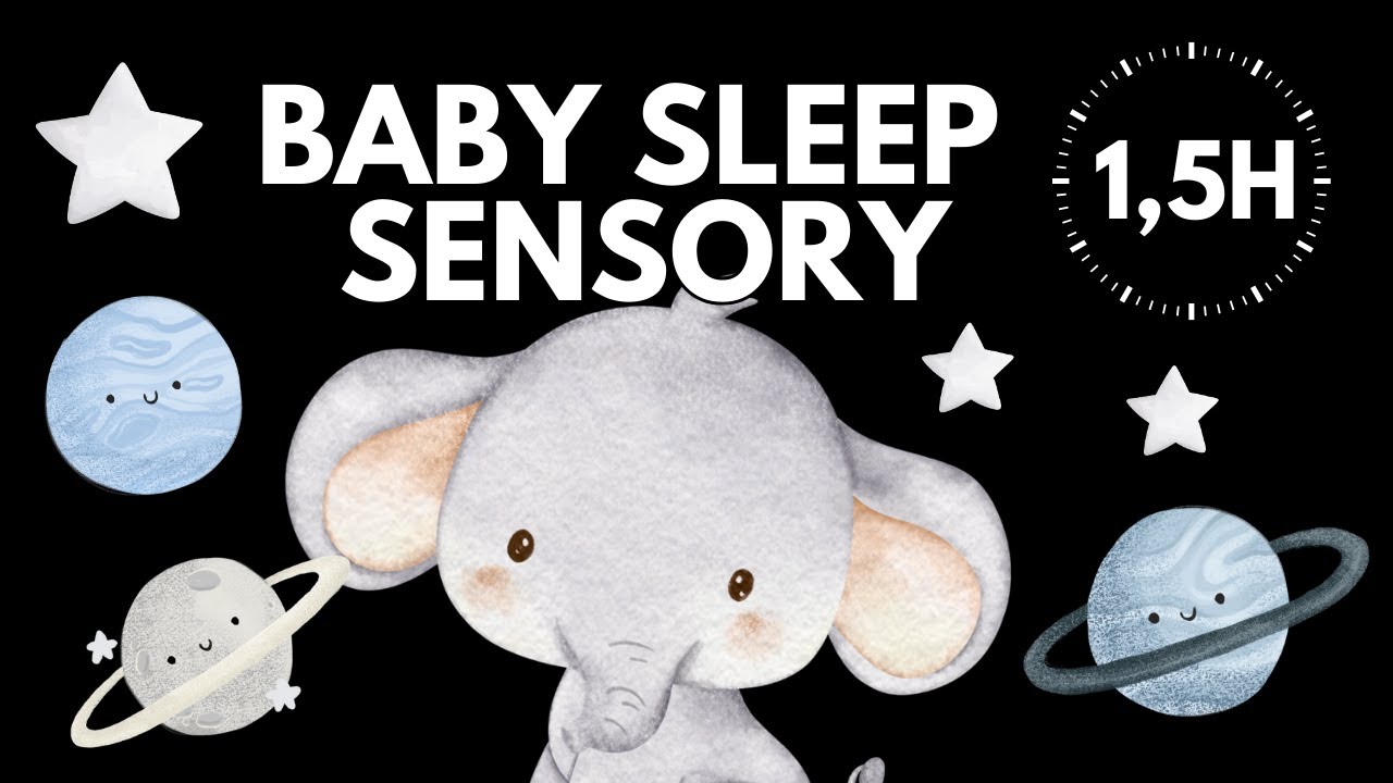 Baby Sleep Sensory 🐘 | Calm Night Visuals & Soft Lullaby Music | 1.5 Hour