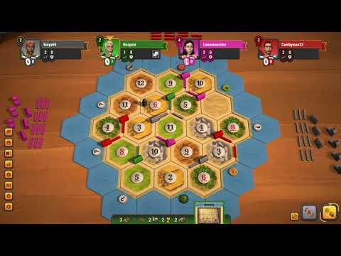 Игра Колонизаторы онлайн (Catan Universe) с комментариями.