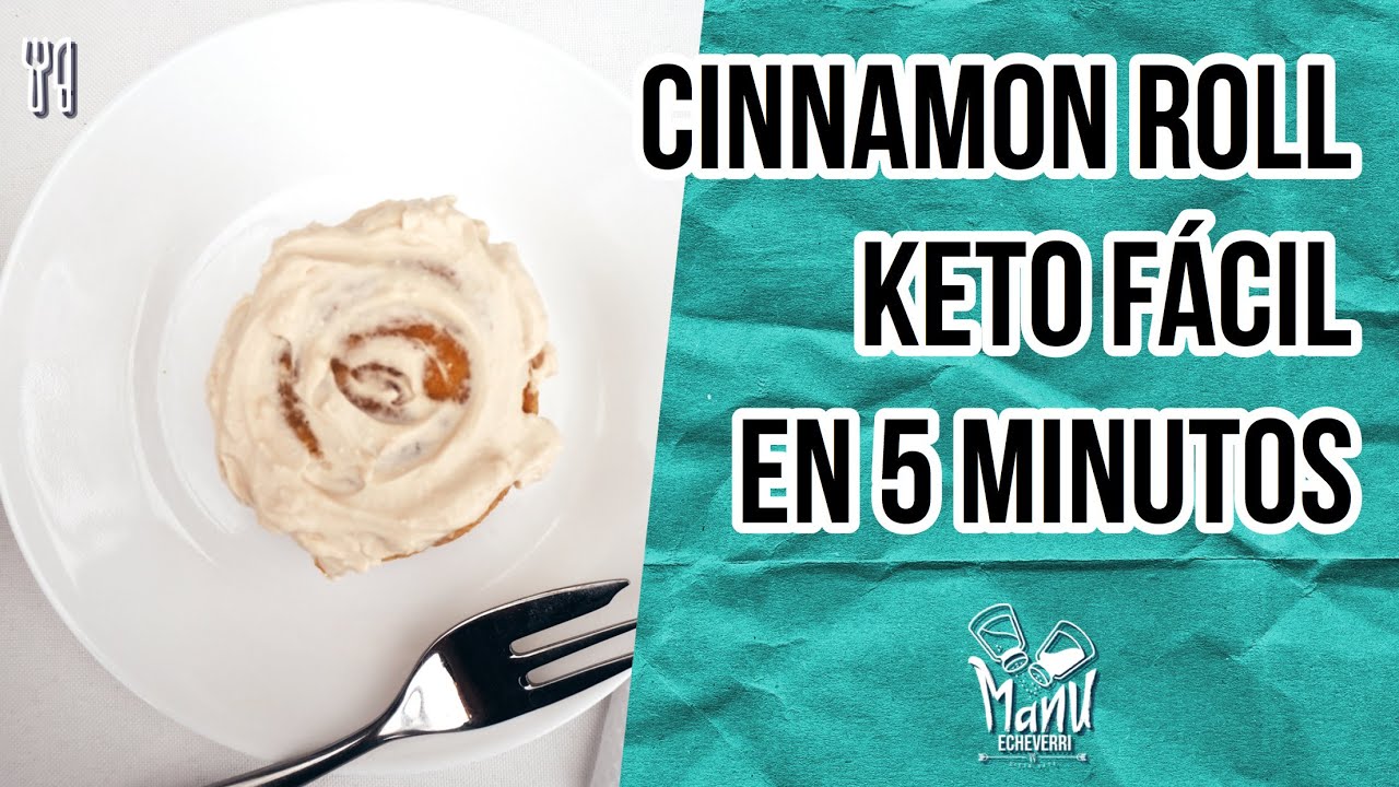 🍩 CINNAMON ROLL KETO EN 5 MINUTOS | POSTRE KETO EN MICROONDAS FACIL Y RAPIDO | Manu Echeverri