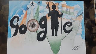 How i draw google doodle | Google Doodle for india | doodle drawing