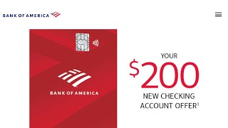 Bank of America Checking Account $200 Sign Up Cash Bonus  Simple & Easy  2024