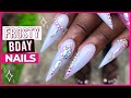 Acrylic Nails Tutorial | Soft White & Swarovski Crystals | Stiletto Nails Tutorial | Birthday Glam