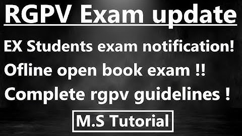 RGPV Exam update !! Back paper student