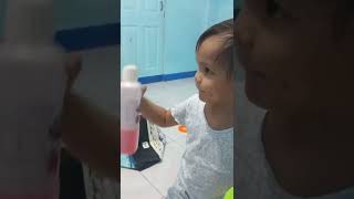 AMELIA is drinking pedialyte strawberry flavor #amelia #strawberry Pedialyte Hack To Avoid Artificial Coloring