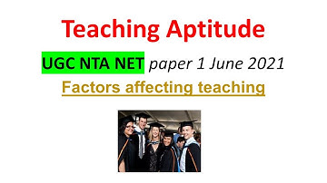 Teaching Aptitude mcqs Lecture 5 | Factors affecting teaching | UGC NTA NET paper 1 2021