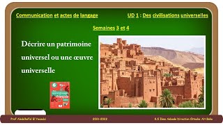 6 AEP UD 1: Des civilisations universelles- Décrire un patrimoine universel ou une œuvre universelle