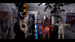 I put every fnaf 2 character in the main hall cam