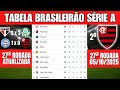 Classificação Atualizada do Brasileirão 2025 após a 27ª Rodada