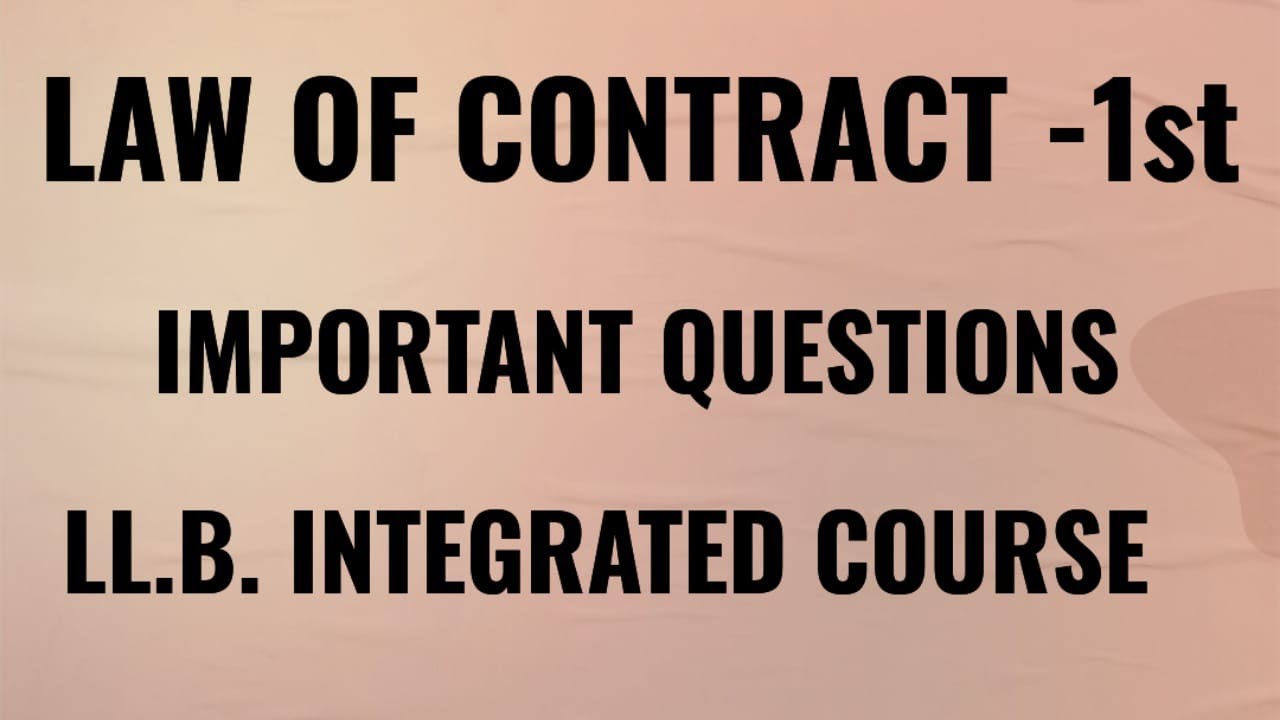 LU LLB Exam Previous Year Questions| #lawofcontract #importantquestions #lawexams #lucknowuniversity
