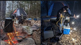 Truck Bed Tent Camping in Forest