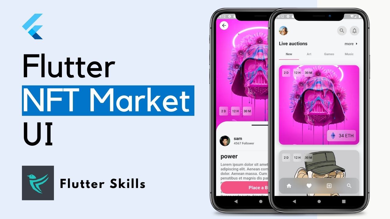 Flutter NFT Marketplace App UI - Flutter UI - Full course - YouTube