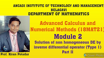 18MAT21 Module 2: Finding GS of e^ax÷f(D)=e^ax÷f(a) (part 2)
