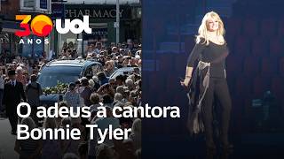 Thousands of Bonnie Tyler fans follow her casket in Wales