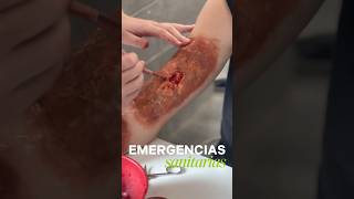 Maquillaje realista, simulacro de Emergencias Sanitarias Alumnas de Estética en acción PARC ESTUDI