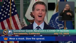 Governor gavin newsom provides an update on the state's response to
covid-19 outbreak. recorded july 13, 2020 in sacramento, california.
for more informa...