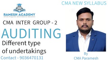 CMA Inter Group 2 Auditing | Full Syllabus by CMA Paramesh | English Classes | Ramesh Academy