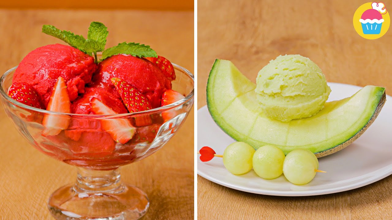 ⁣Sorbet trái cây tự làm (Không cần máy làm kem) | Ngon Miệng