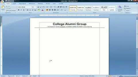How to Make a Template in Microsoft Word 2007