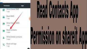 Read Contacts App  Permission on shareit App