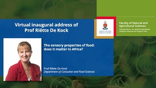 Virtual Inaugural Address of Prof Riëtte De Kock