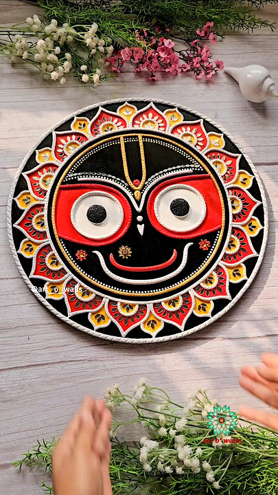 Lord Jagannath 🙏 in Lippan Art style, online class whatsapp 6382668709 #jagannath #shorts #trending