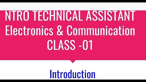 NTRO TECHNICAL ASSISTANT EC CLASS 01