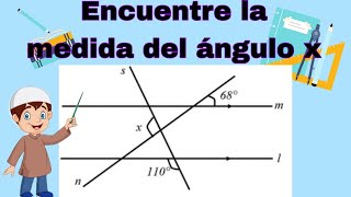 Como encontrar la medida de un ángulo formado en rectas paralelas y transversales..