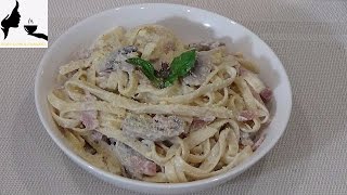 Creamy Bacon Mushroom Fettuccine