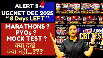 UGC NET DEC 2025 🤯 8 DAYS LEFT | MARATHONS? PYQS? MOCK TEST? JRFAdda