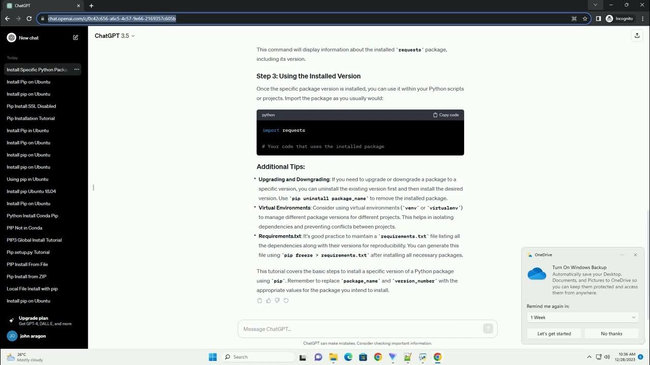 pip install a specific python version - YouTube