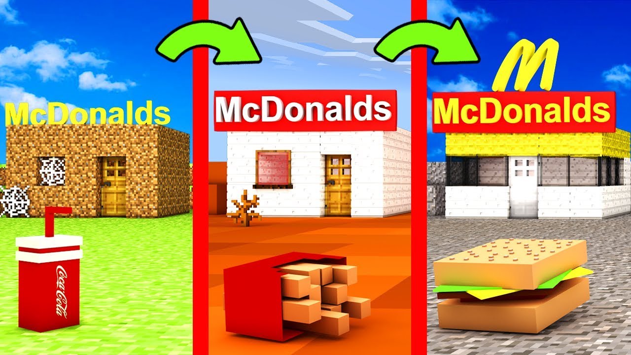 КАК МЕНЯЛСЯ СУПЕР МАКДОНАЛЬДС В МАЙНКРАФТ! НУБ ПРОТИВ БУРГЕР - ЭВОЛЮЦИЯ ...