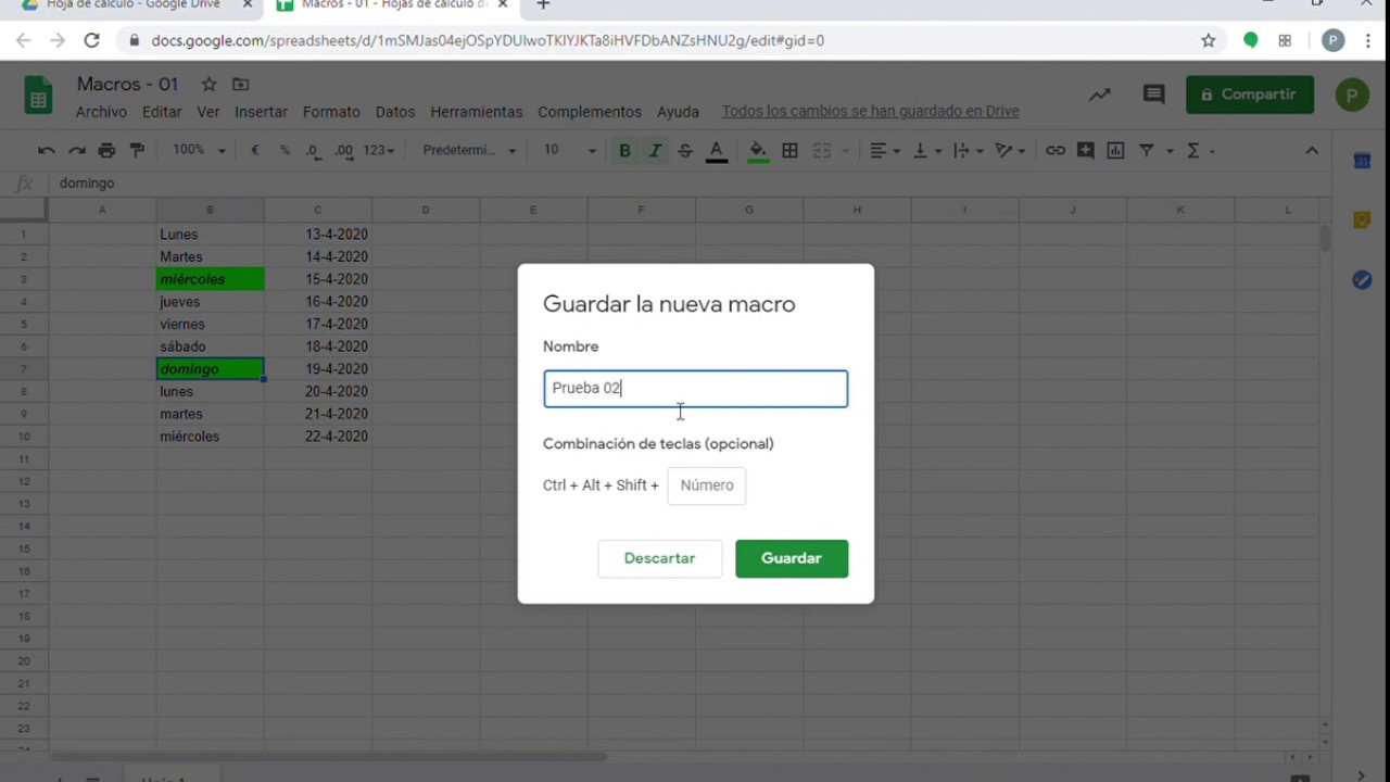 05 Grabar macros en Google sheets YouTube