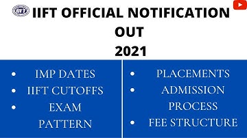IIFT 2021-22 Notification Out : Exam Pattern, Cut Offs, Placements