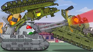 How to conquer the monster? Kitoboy and Fedor vs Hybrid. Cartoons about tanks