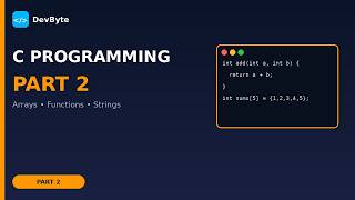 C Programming Part 2 – Arrays, Functions & Strings for Beginners