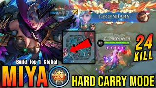 24 Kills Miya Hard Carry Mode Build Top 1 Global Miya Mlbb