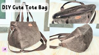 DIY Cute Tote Bag | Cute Tote Bag Sewing Tutorial | Recessed Zipper