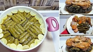 #طريقة عمل (فراخ محمرة) مع (الملوخية)  و(ورق العنب ) جربوها هتعجبكم أوى  أوى